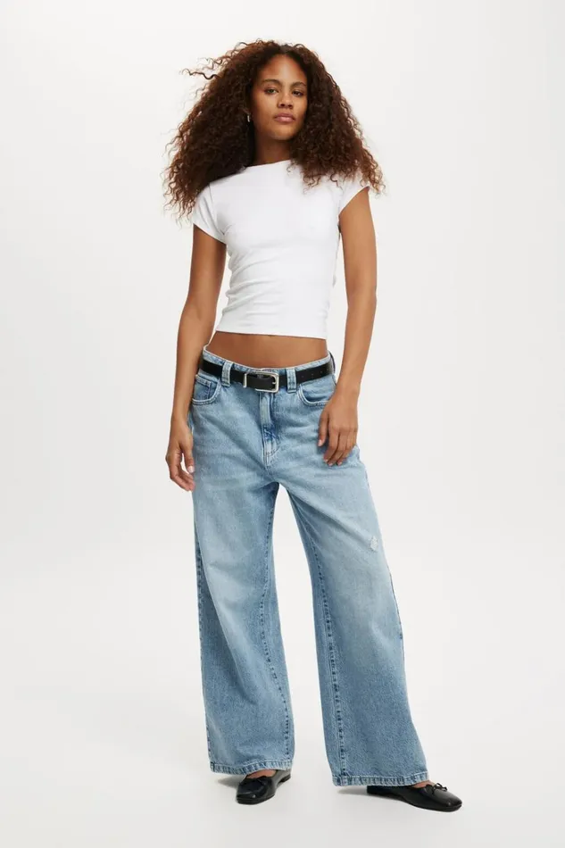 Women Tops Cotton On All Day Crew Tee White