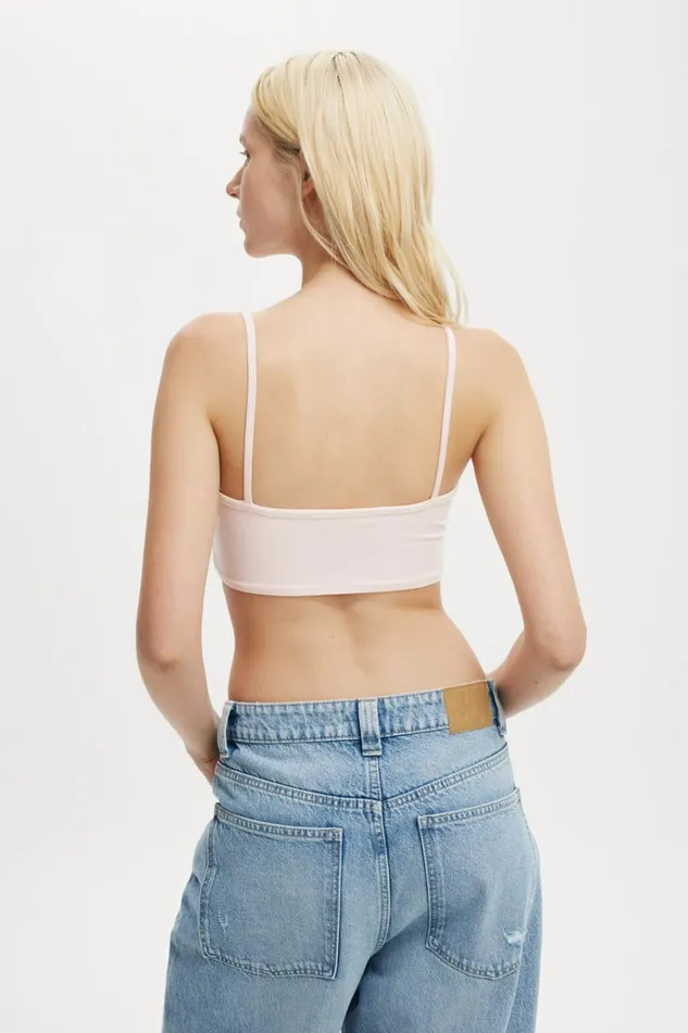 Women Tops Cotton On All Day Micro Crop Cami Flossy Pink