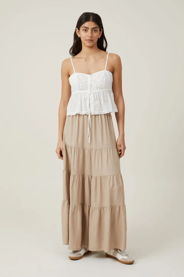 Women Tops Cotton On Bella Lace Cami White