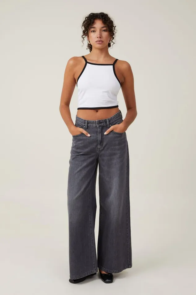 Women Tops Cotton On Billi High Neck Tank White