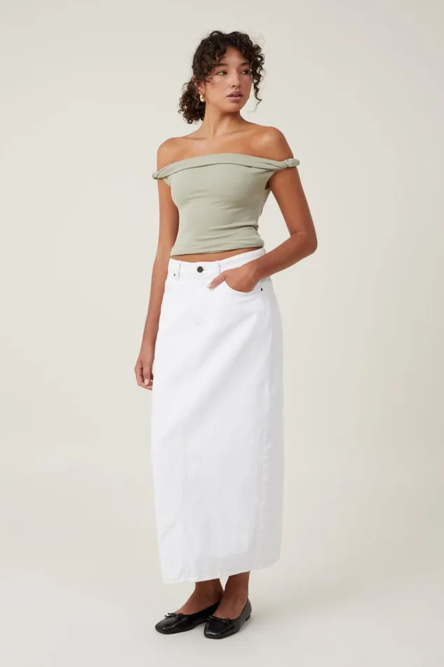 Women Tops Cotton On Phoebe Twist Short Sleeve Top Desert Sage