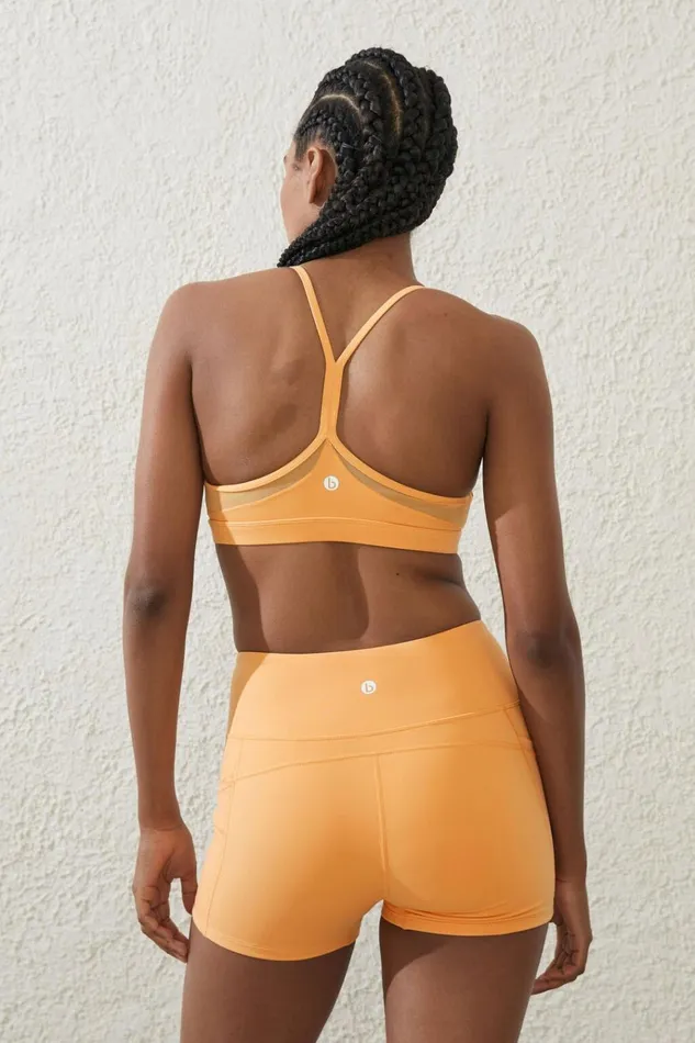 Women Tops Cotton On Ultra Luxe Mesh Strappy Crop Peachy Dream