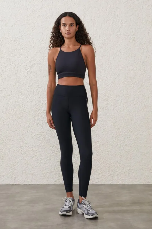 Women Tops Cotton On Ultra Soft Elastic Hem Crop Black