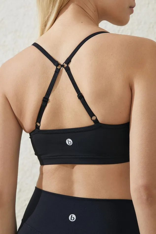Women Tops Cotton On Workout Yoga Crop Black Core
