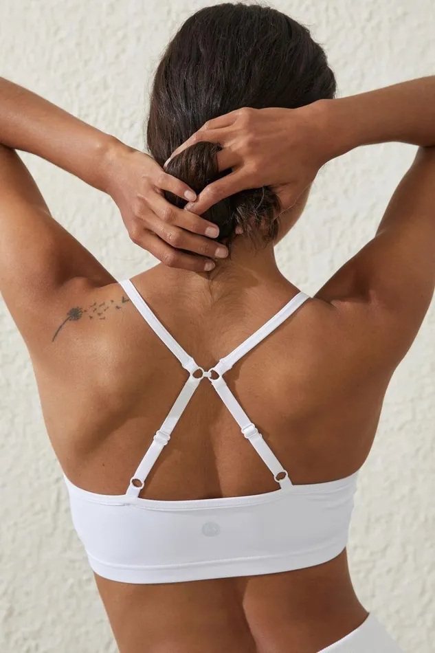 Women Tops Cotton On Workout Yoga Crop White Core