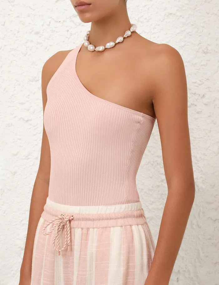 Women Tops Zimmermann Acacia One Shoulder Top Dusty Pink