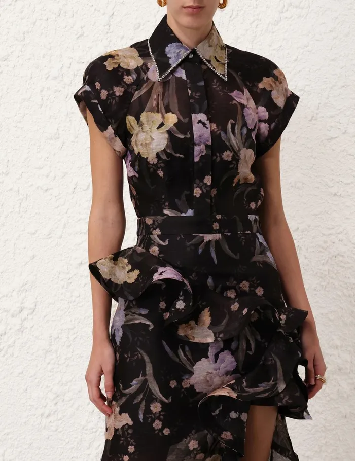Women Tops Zimmermann Eden Fitted Blouse Iris Sherbet