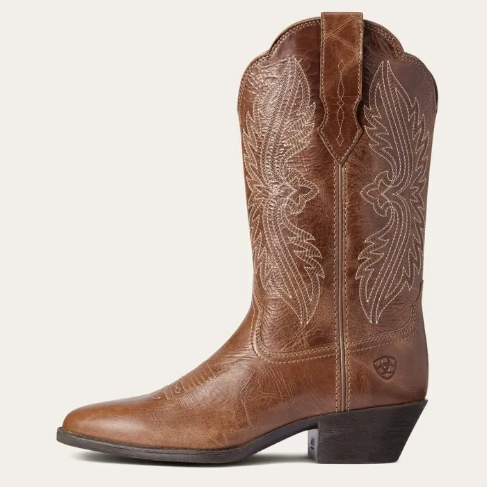 Women Western Boots Ariat Heritage R Toe StretchFit Western Boot Dark Tan