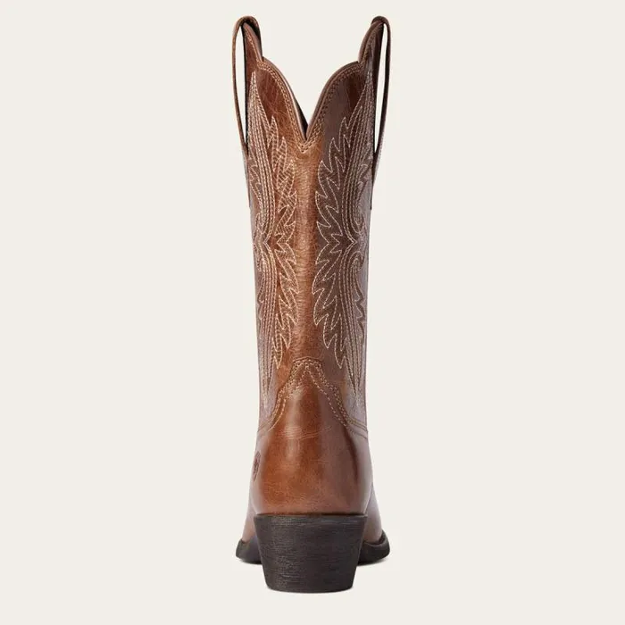 Women Western Boots Ariat Heritage R Toe StretchFit Western Boot Dark Tan