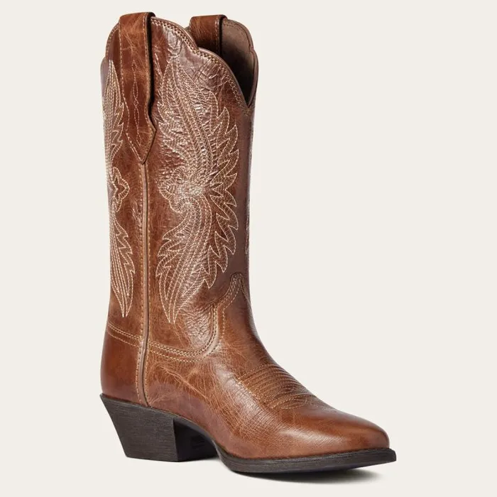 Women Western Boots Ariat Heritage R Toe StretchFit Western Boot Dark Tan