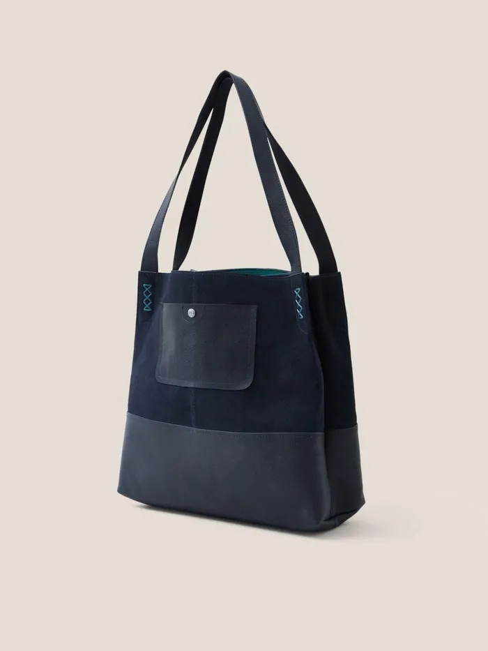 Women White Stuff Bags And Purses Hettie Leather Tote Dark Navy