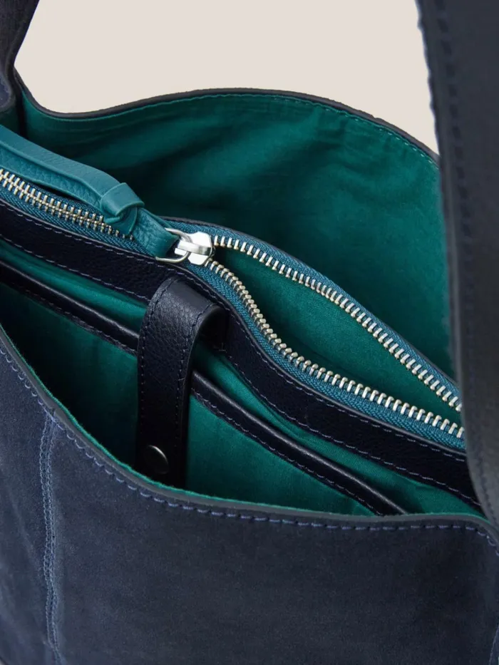 Women White Stuff Bags And Purses Hettie Leather Tote Dark Navy