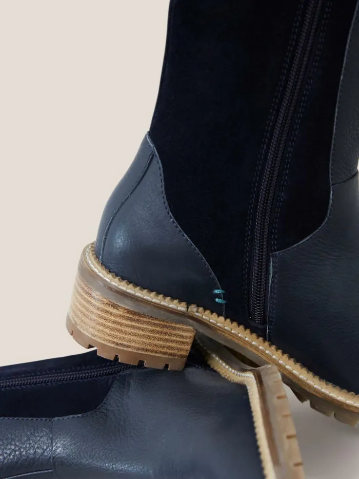 Women White Stuff BOOTS 15 OFF Leather Serena Knee High Boot Dark Navy Women White Stuff BOOTS 15 OFF Leather Serena Knee High Boot Dark Navy