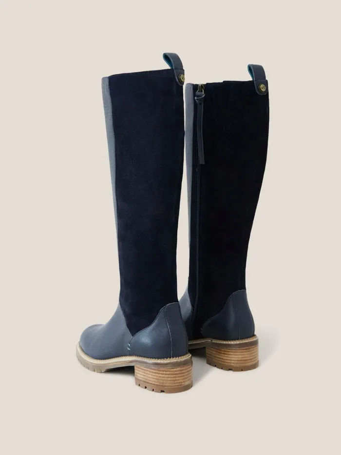 Women White Stuff BOOTS 15 OFF Leather Serena Knee High Boot Dark Navy Women White Stuff BOOTS 15 OFF Leather Serena Knee High Boot Dark Navy