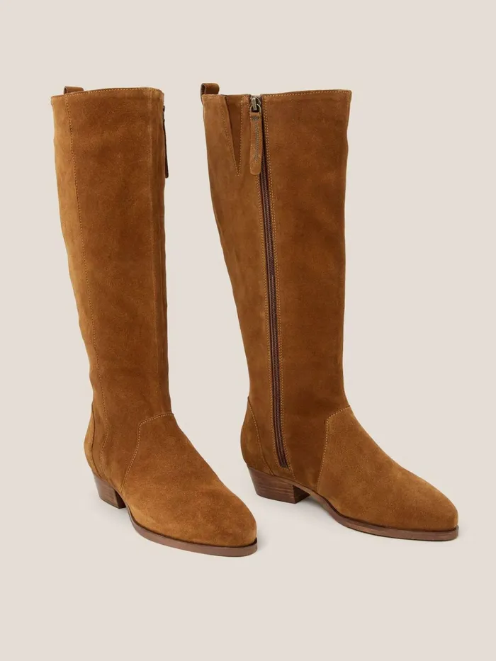 Women White Stuff BOOTS 15 OFF Wide Fit Suede Knee High Boot Dark Tan Women White Stuff BOOTS 15 OFF Wide Fit Suede Knee High Boot Dark Tan
