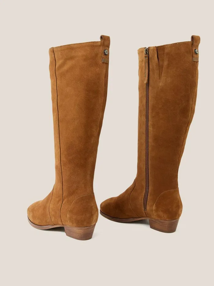 Women White Stuff BOOTS 15 OFF Wide Fit Suede Knee High Boot Dark Tan Women White Stuff BOOTS 15 OFF Wide Fit Suede Knee High Boot Dark Tan