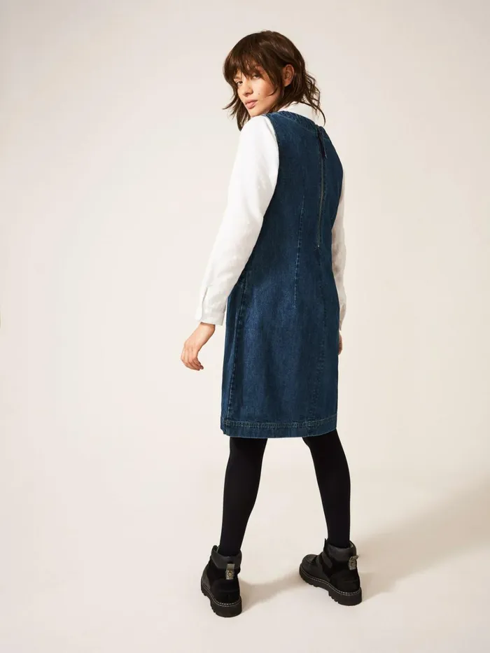 Women White Stuff Dresses Lothbury Organic Denim Pinny Mid Denim Women White Stuff Dresses Lothbury Organic Denim Pinny Mid Denim