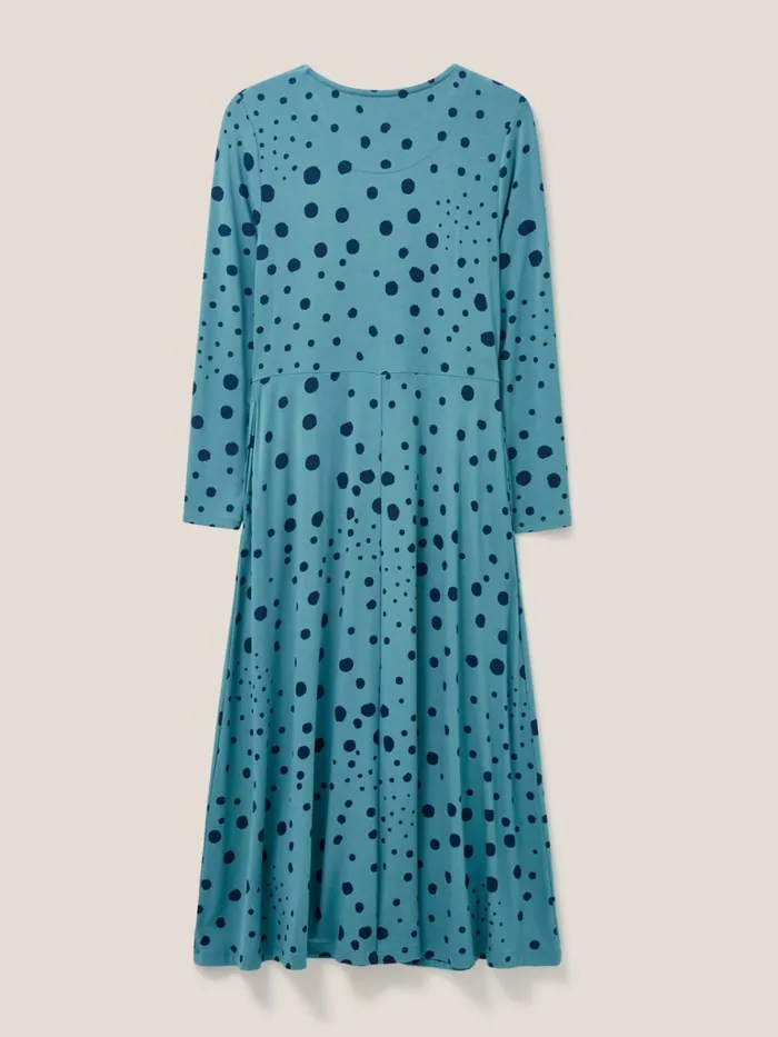 Women White Stuff Dresses Madeline Jersey Dress Teal Multi