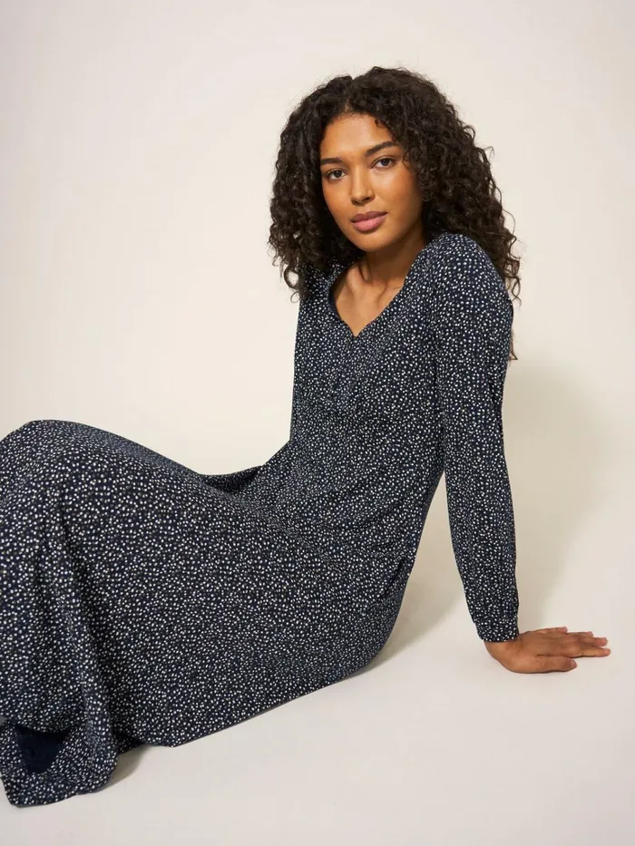 Women White Stuff Dresses Megan Jersey Dress Navy Multi