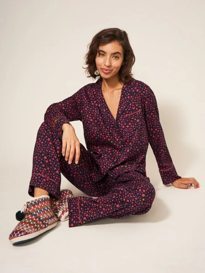Women White Stuff Pyjamas And Nightwear Nina Organic PJ Bottom Navy Multi
