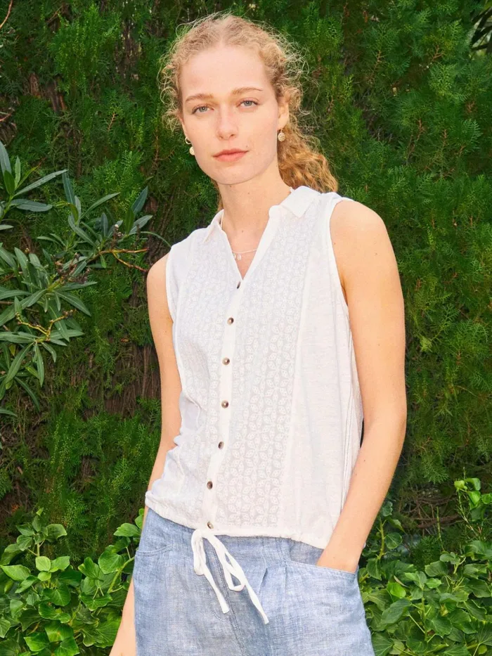 Women White Stuff Tops And Tshirts Flowing Grasses Sleeveless Jersey Shirt Brilliant White Women White Stuff Tops And Tshirts Flowing Grasses Sleeveless Jersey Shirt Brilliant White