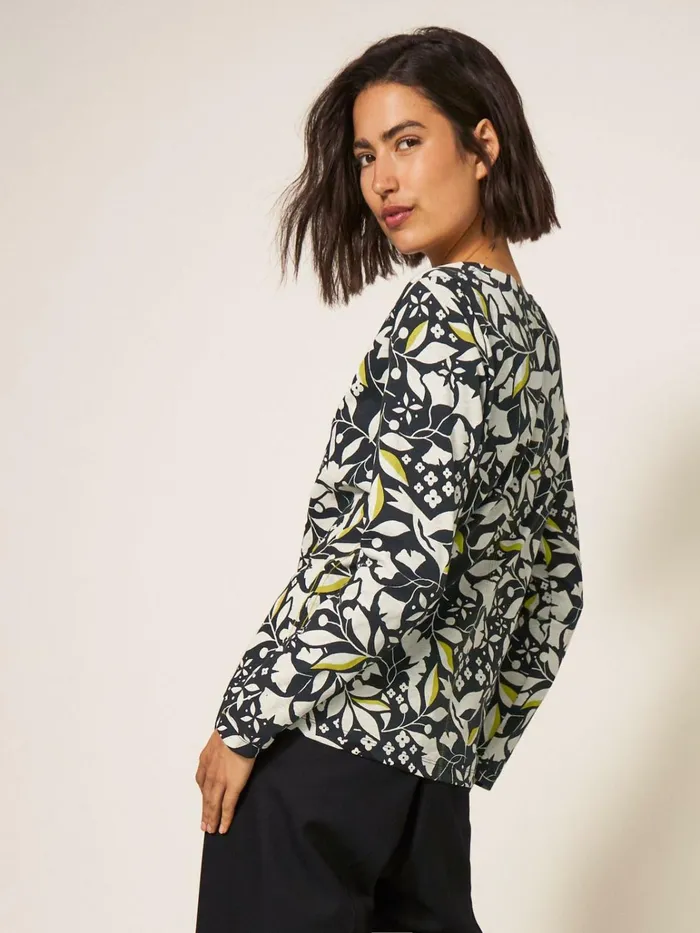 Women White Stuff Tops And Tshirts Nelly Long Sleeve TShirt Black Print Women White Stuff Tops And Tshirts Nelly Long Sleeve TShirt Black Print