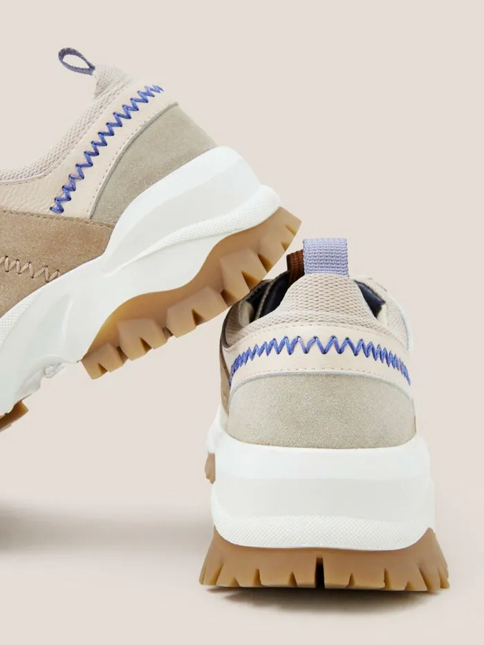 Women White Stuff Trainers Chunky Suede Mix Trainer Grey Multi Women White Stuff Trainers Chunky Suede Mix Trainer Grey Multi
