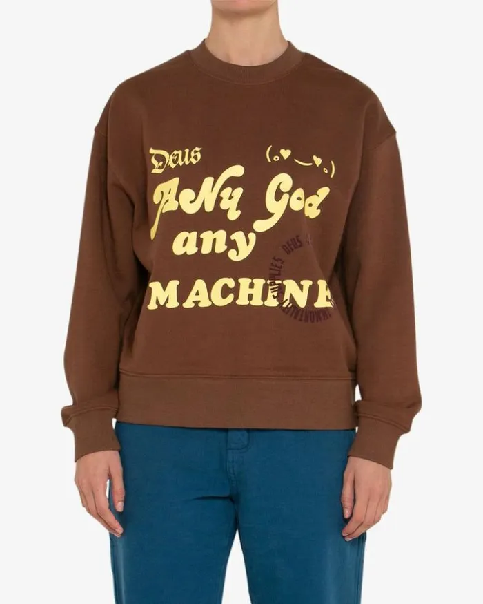 Womens Deus Ex Machina Sweaters Whisp Crew 8211 Bison Bison