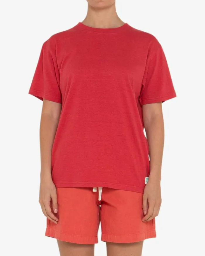 Womens Deus Ex Machina Tees Ebi Tee 8211 Cranberry Cranberry