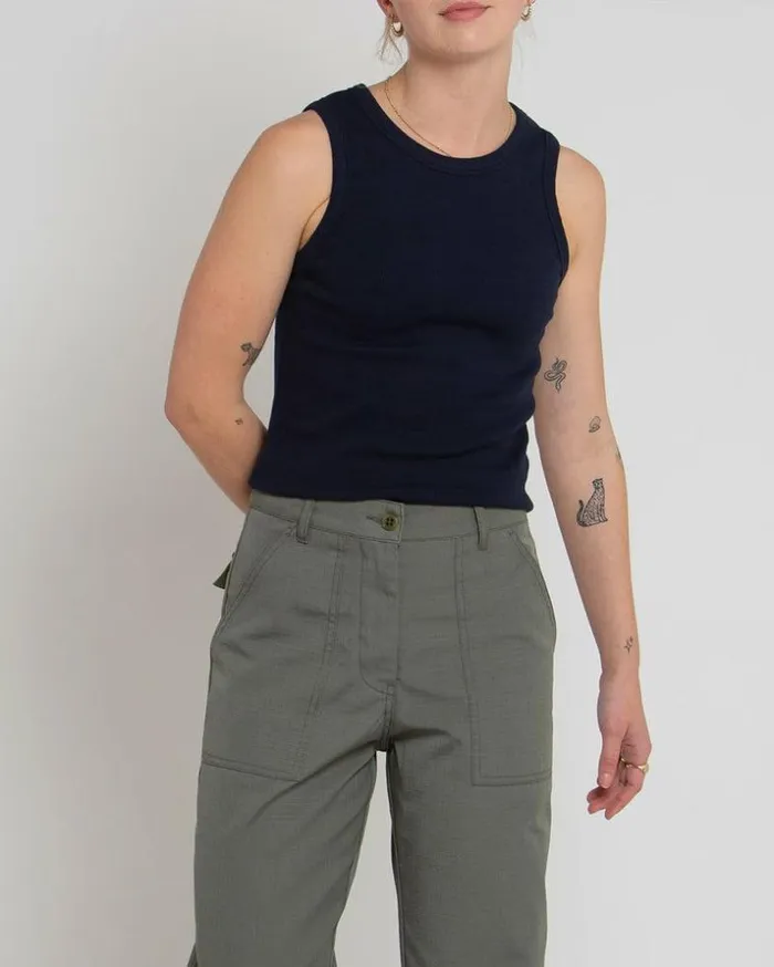 Womens Deus Ex Machina Tees Military Tank 8211 Navy Navy