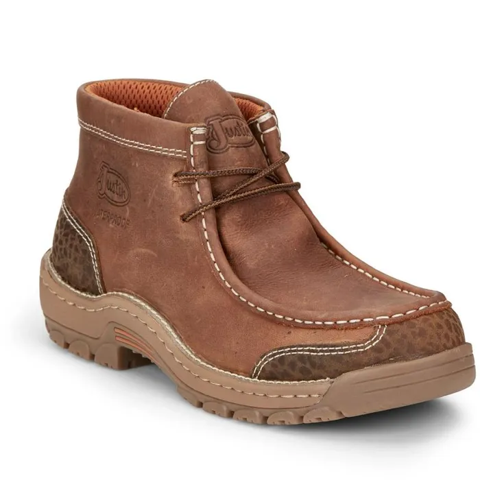 Work Men Justin Boots Crafton 4034 Waterproof Work Shoe Barley Brown 040brown041