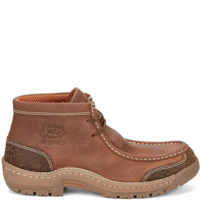 Work Men Justin Boots Crafton 4034 Waterproof Work Shoe Barley Brown 040brown041