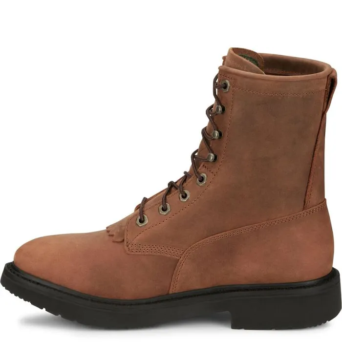 Work Men Justin Boots Livestock 8034 LaceUp Round Toe Work Boots Aged Brown 040brown041