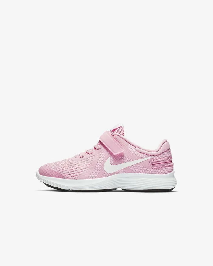 Younger Kids 3 8211 7 Years Kids Nike Revolution 4 FlyEase Pink Risepink Foamwhite Younger Kids 3 8211 7 Years Kids Nike Revolution 4 FlyEase Pink Risepink Foamwhite