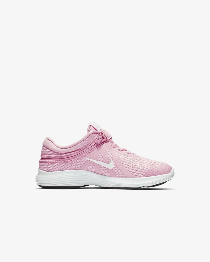 Younger Kids 3 8211 7 Years Kids Nike Revolution 4 FlyEase Pink Risepink Foamwhite