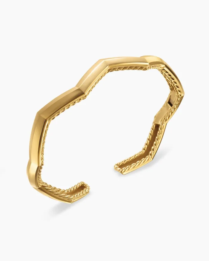 Zig Zag Stax Cuff Bracelet In 18K Yellow Gold 5mm Women David Yurman Cuff Zig Zag Stax Cuff Bracelet In 18K Yellow Gold 5mm Women David Yurman Cuff