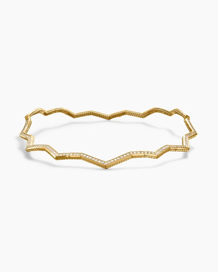Zig Zag Stax Necklace In 18K Yellow Gold With Diamonds 5mm Women David Yurman Statement Zig Zag Stax Necklace In 18K Yellow Gold With Diamonds 5mm Women David Yurman Statement
