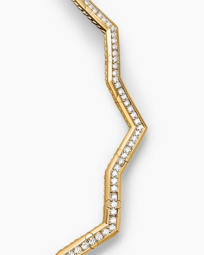 Zig Zag Stax Necklace In 18K Yellow Gold With Diamonds 5mm Women David Yurman Statement Zig Zag Stax Necklace In 18K Yellow Gold With Diamonds 5mm Women David Yurman Statement