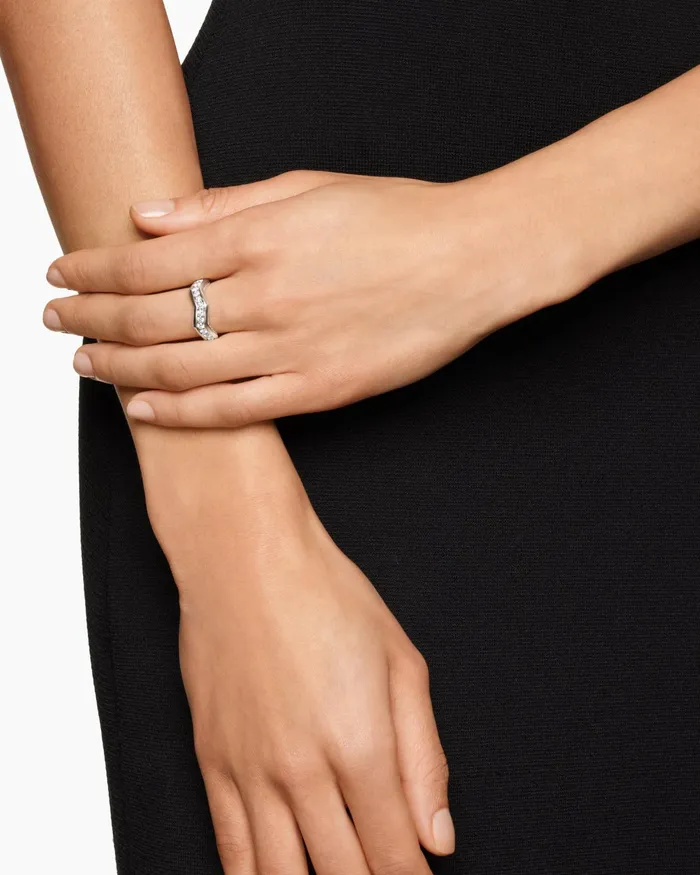 Zig Zag Stax Ring In Sterling Silver With Diamonds 5mm Women David Yurman Band