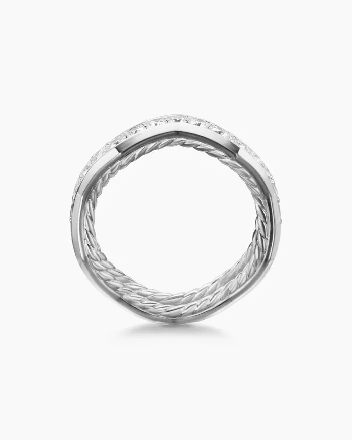 Zig Zag Stax Ring In Sterling Silver With Diamonds 5mm Women David Yurman Band