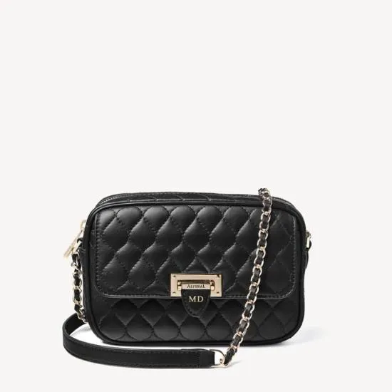 Zip Top Lottie Bag Black Nappa Women Aspinal Of London Shoulder