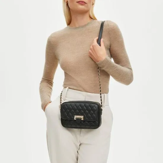Zip Top Lottie Bag Black Nappa Women Aspinal Of London Shoulder