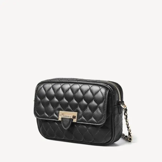 Zip Top Lottie Bag Black Nappa Women Aspinal Of London Shoulder