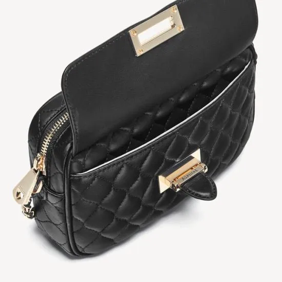 Zip Top Lottie Bag Black Nappa Women Aspinal Of London Shoulder