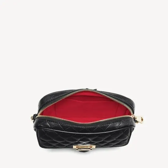 Zip Top Lottie Bag Black Nappa Women Aspinal Of London Shoulder